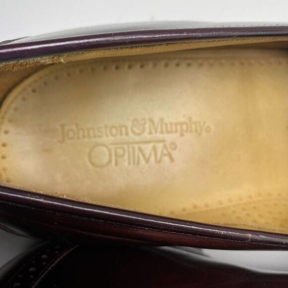 Johnston & Murphy Optima Dress Shoes Loafers Kiltie Tassel Burgundy Size 10B - Picture 7 of 9